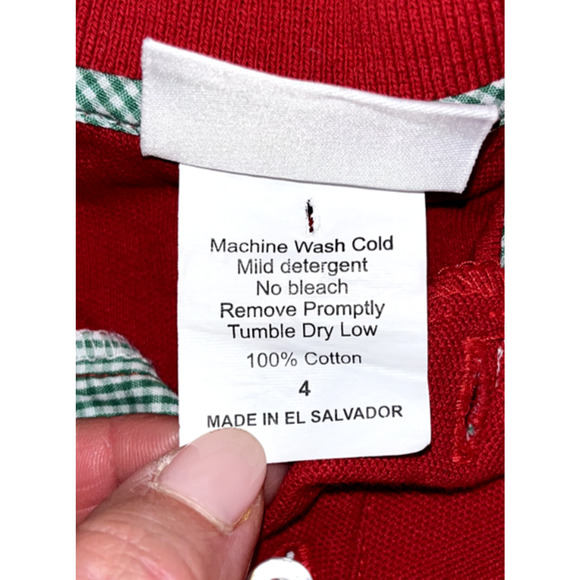 Zuccini Kids Red Long Sleeve Polo Shirt Boys Santa Embroidery Size 4 - Picture 3 of 6